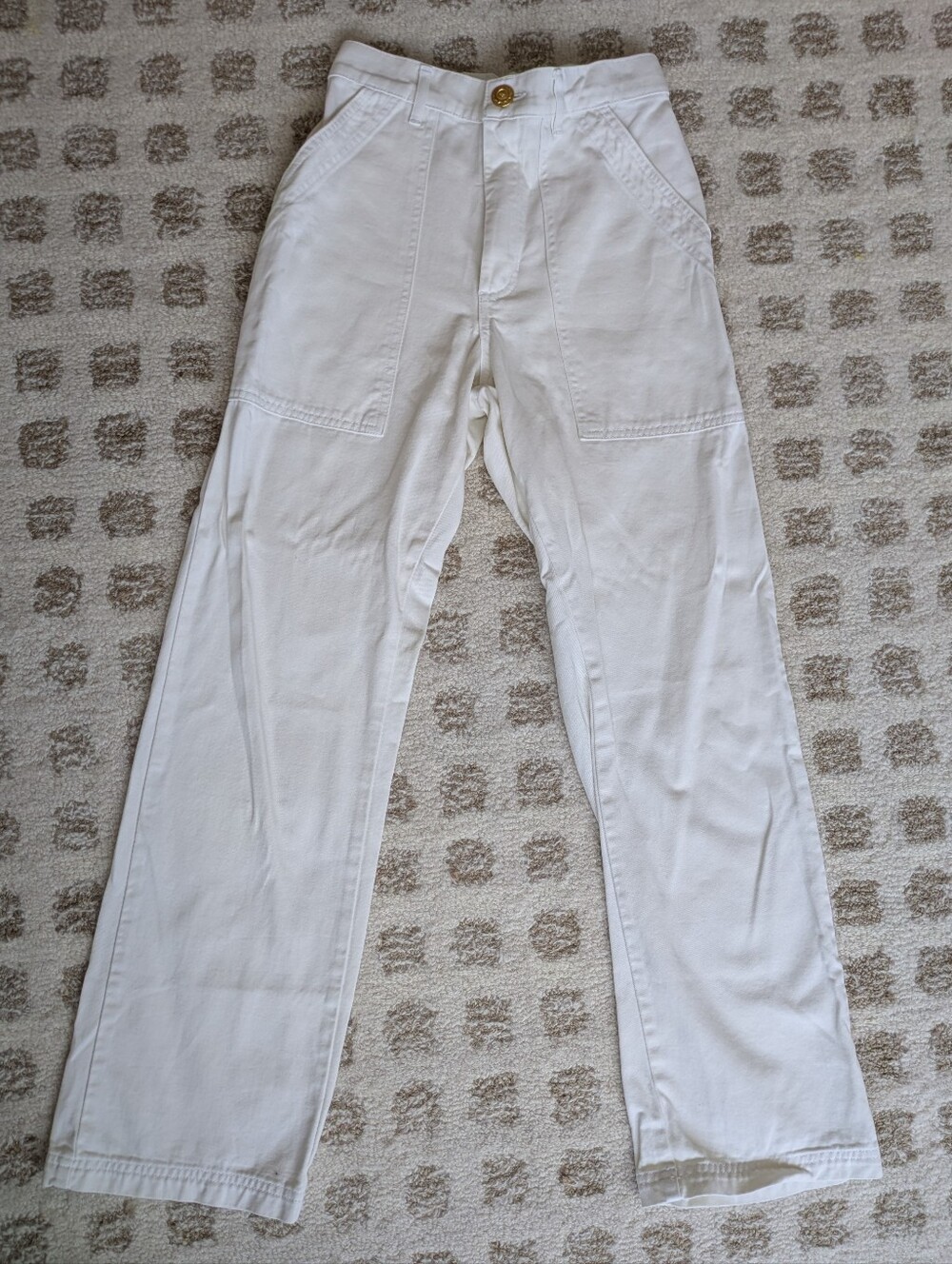 Big Bud Press Work Pants In White Cream Size XXS Elastic Waist